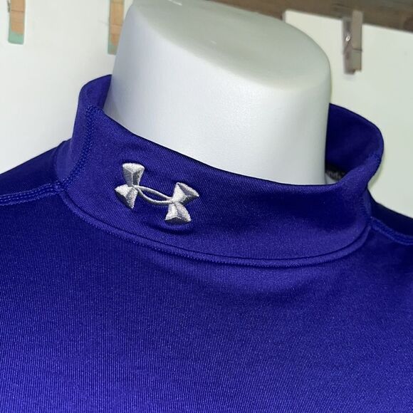Under Armour Women’s Purple Fitted ColdGear Mock Neck Fit and Flare Pullover-Med - Picture 7 of 14